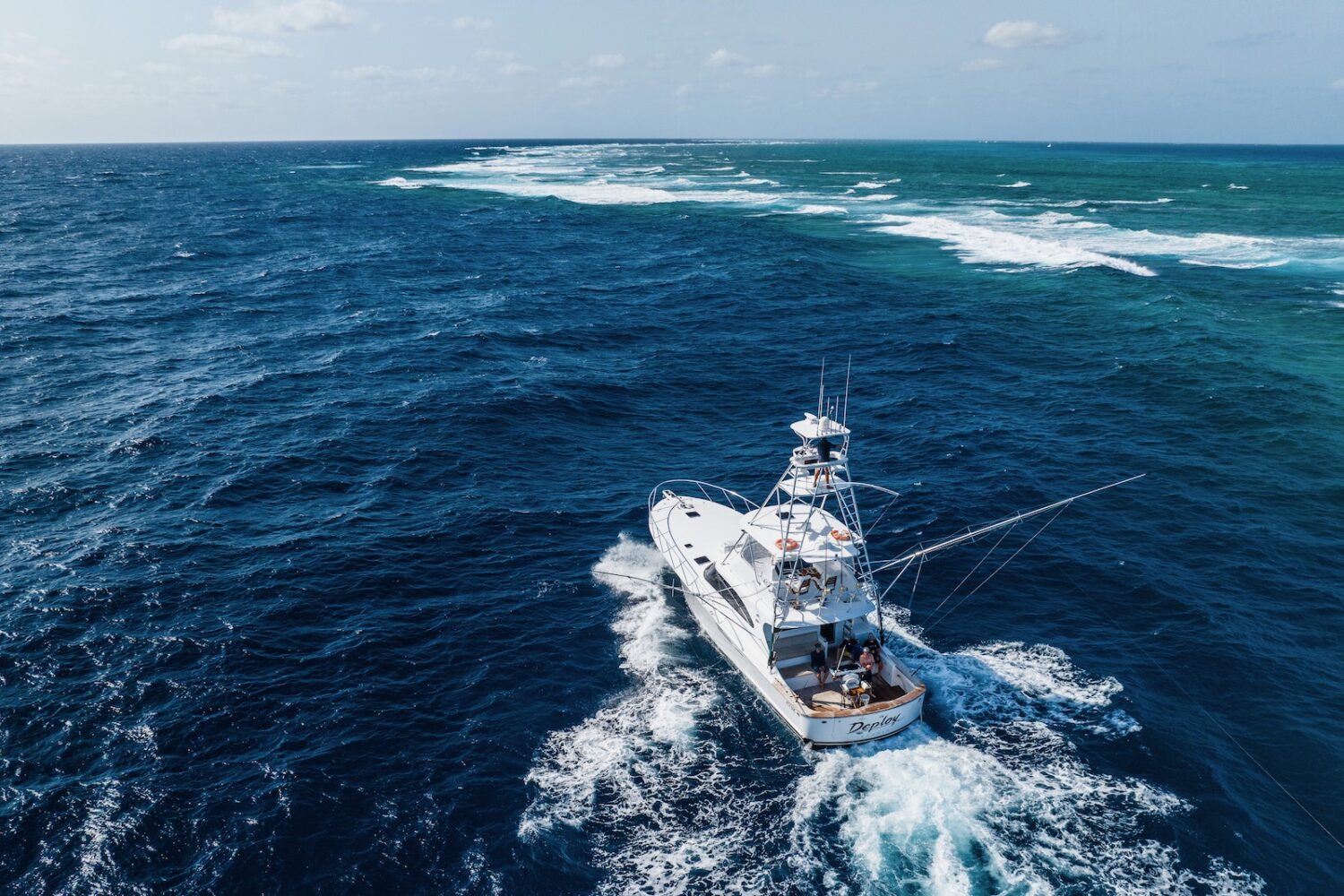 shore thing assegai fishing vessel on the water
